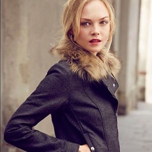 Anthropologie Cartonnier Jolie wool knit Moto jacket